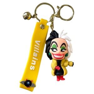 Disney Cruella Villain 3D Keychain Wristlet Bag Charm